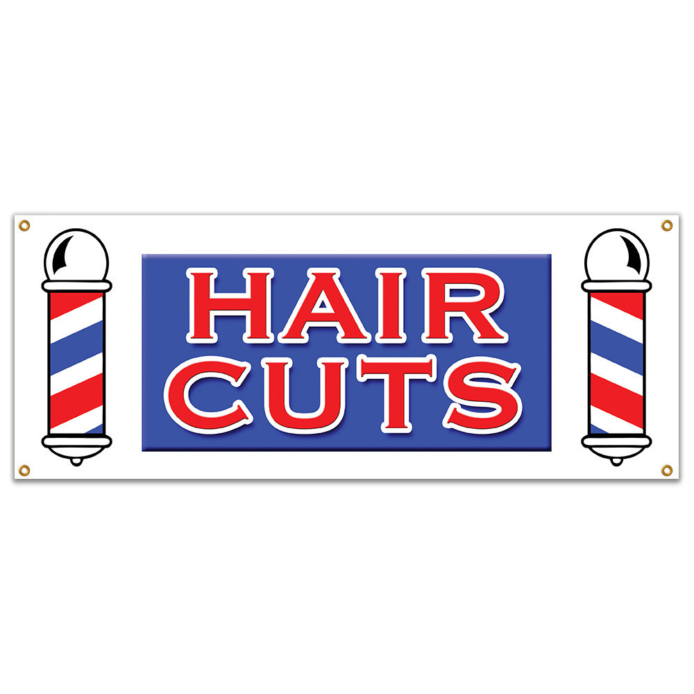 SignMission HAIR CUTS BANNER SIGN Men Women Girls Boys Stylist Dresser