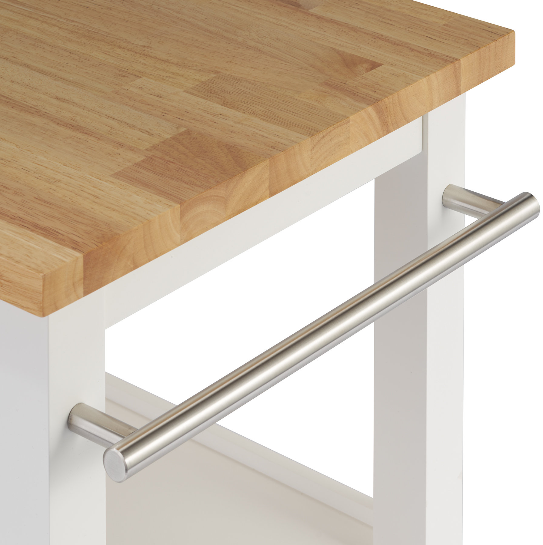 Andover Mills™ Raabe 32'' Wide Rolling Kitchen Cart with Solid Wood Top