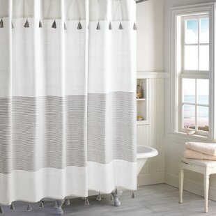 Plain Shower Waterline Modern Luxury Bath Bathroom Curtain 12 Hook Rings Set 