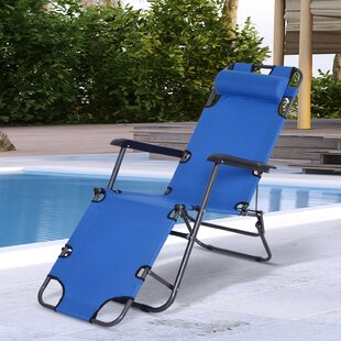 Living Accents Folding Chaise Lounge 10 H X 22 W X 72 D Blue 