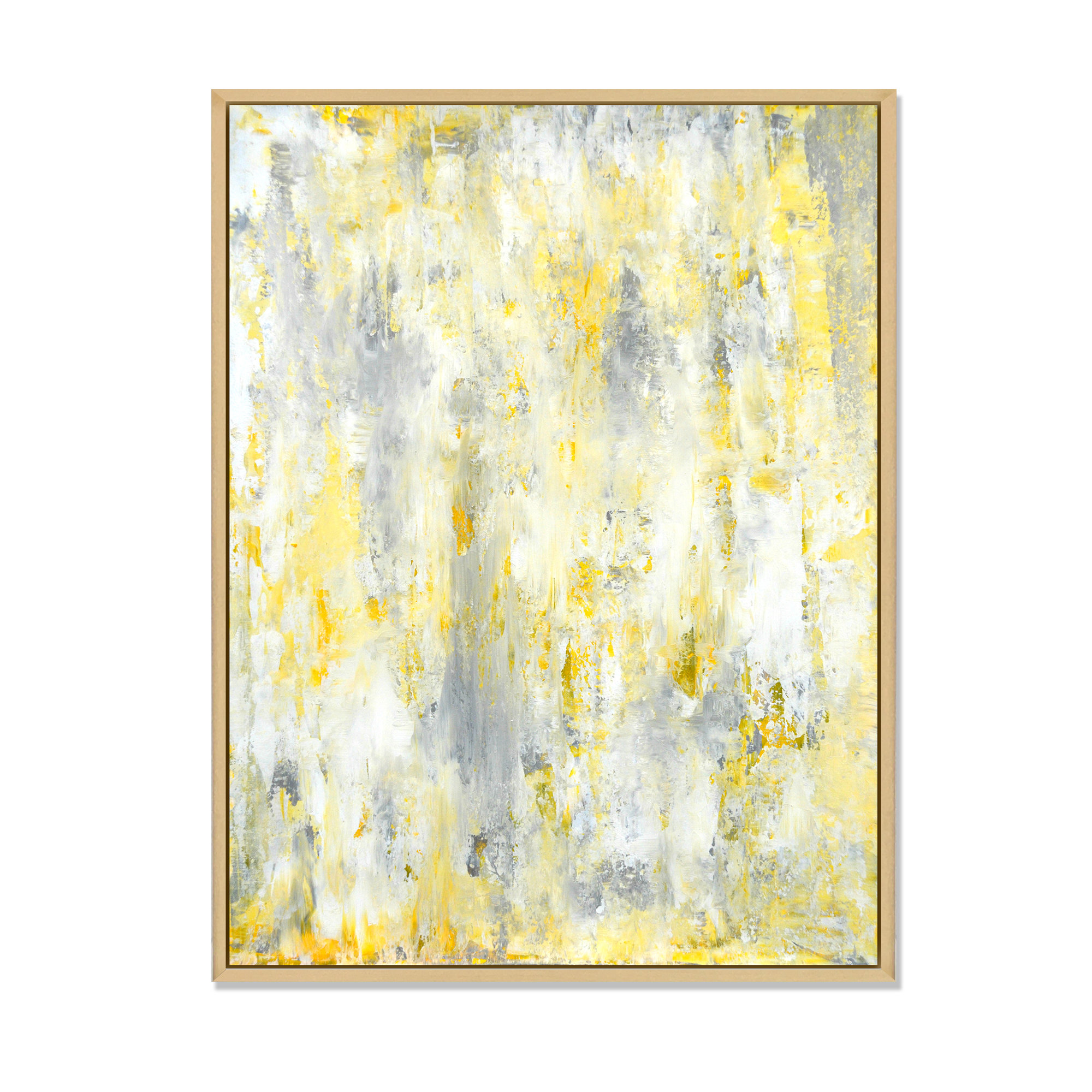 Wrought Studio Grey And Yellow Modern Art Print on Canvas Wayfair