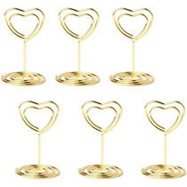 12X Golden Photo Holder Stands Table Number Holders Memo Clips for Wedding 