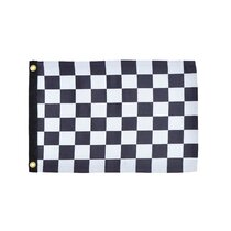 Checkered Checker Black White 3x5 flag banner poly nylon Perma Dye grommets 