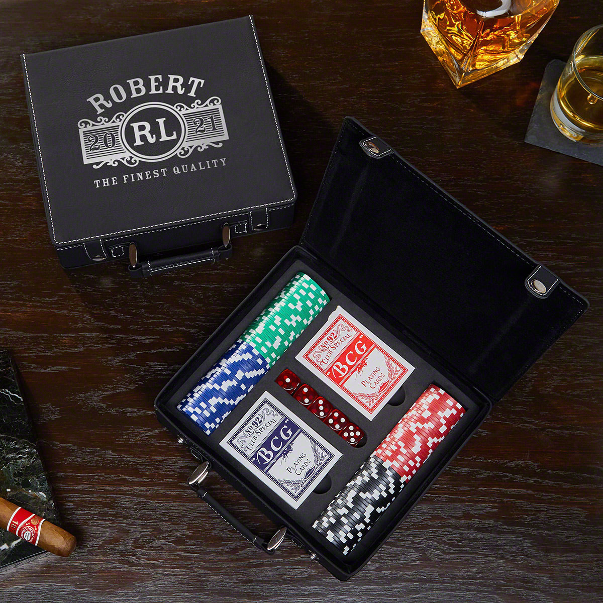East Urban Home Ostara 12 Piece Personalized Poker Chips Set | Wayfair