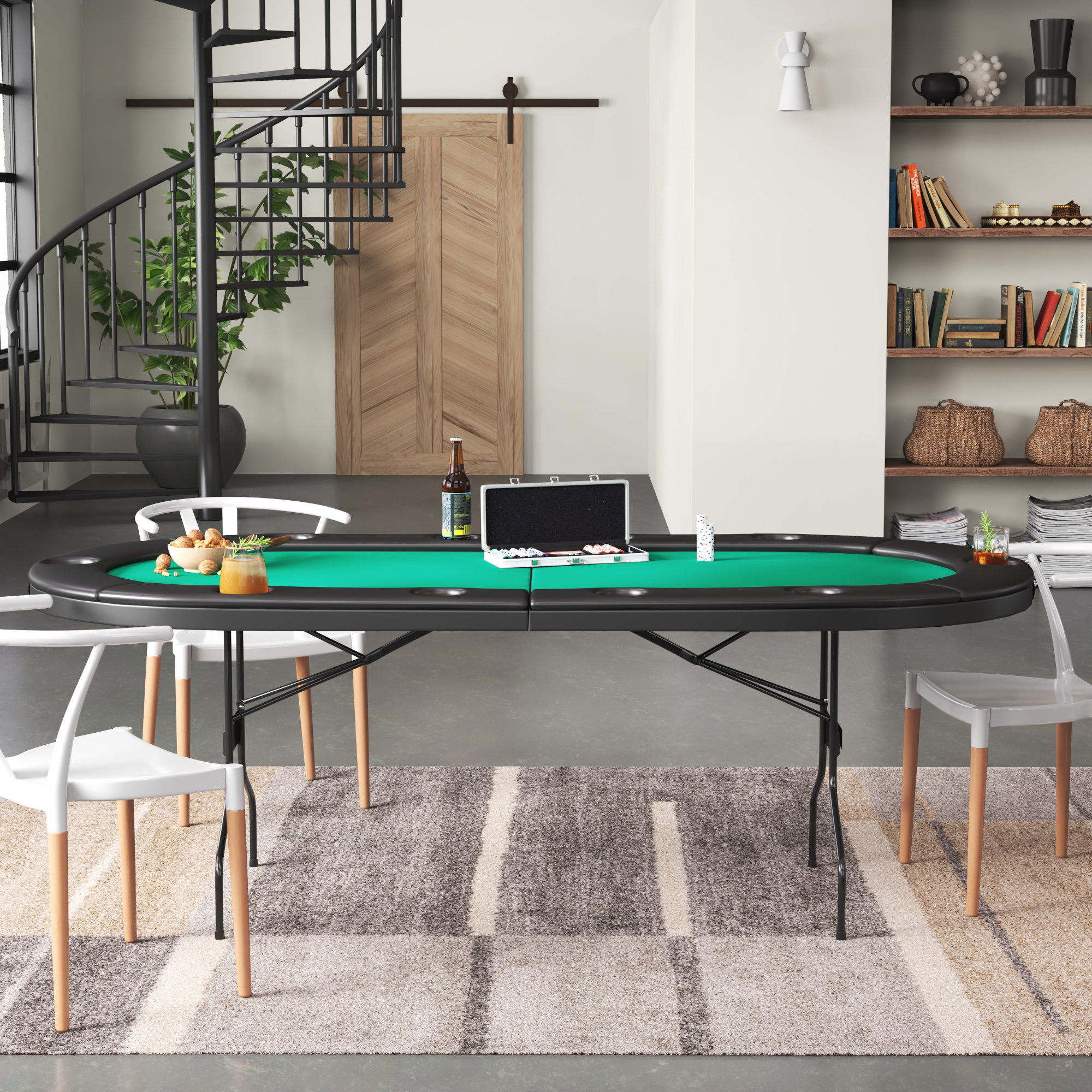 Fat Cat Texas Hold'em Table and Poker Chip Set & Reviews | Wayfair