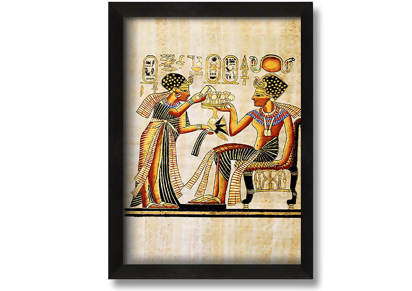 ClassicLiving Egyptian Papyrus Picture Frame Painting on Canvas