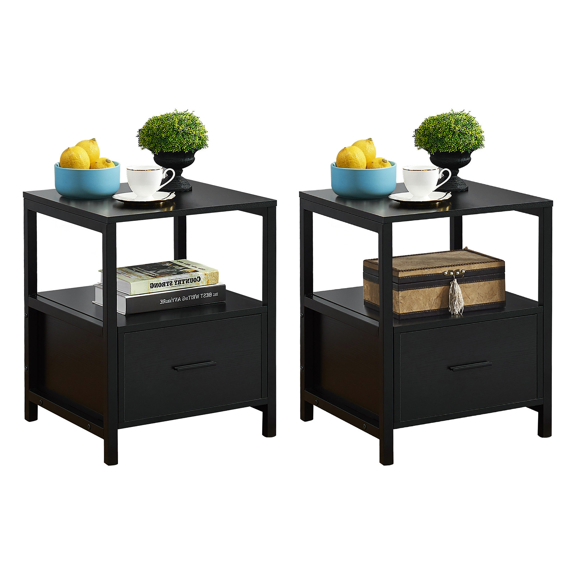 Williston Kurtz 22'' Tall End Table Set with Storage & Reviews