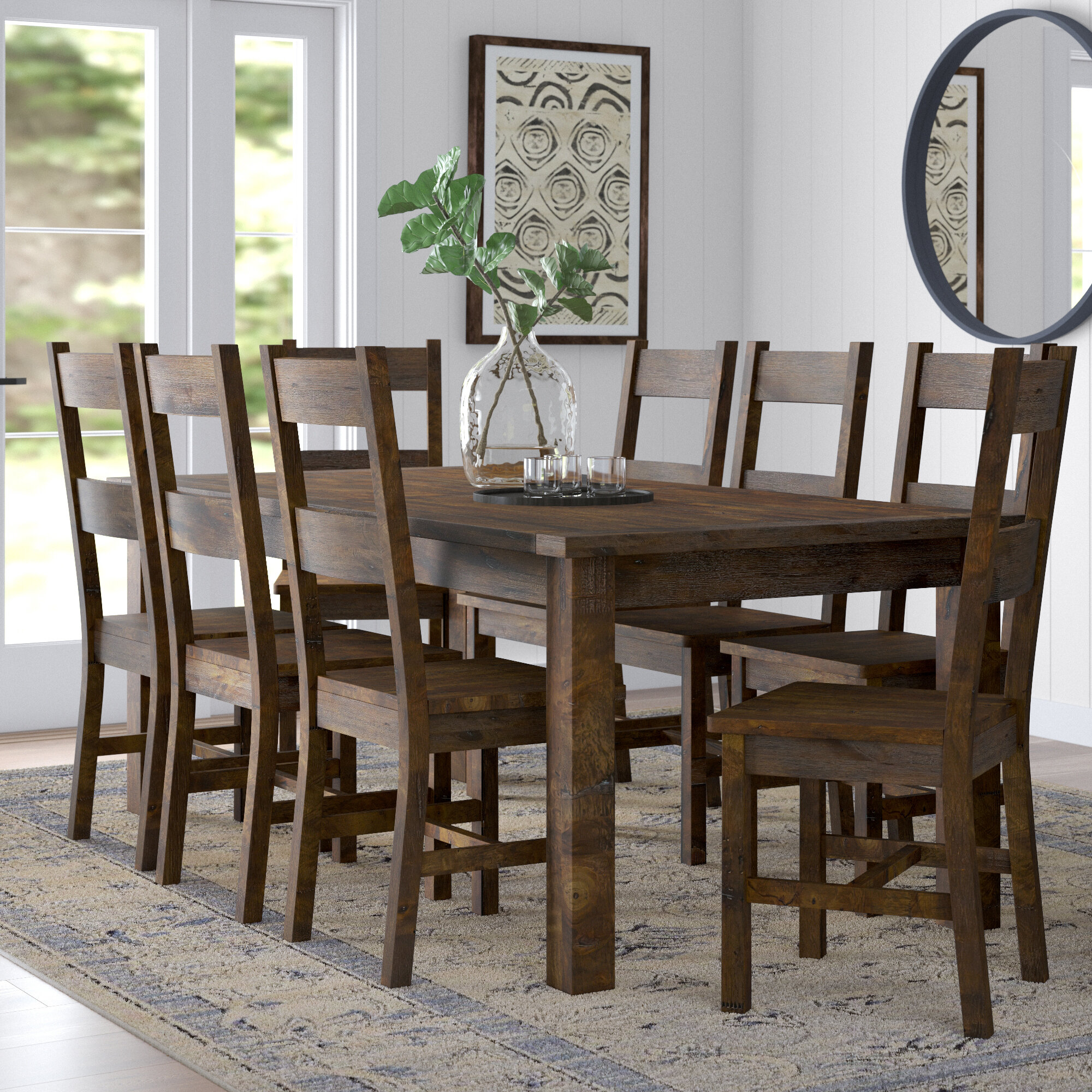 Rustic Dining Table Antique Grey Wood Kitchen Rectangle Seats 4-6 Distressed New 