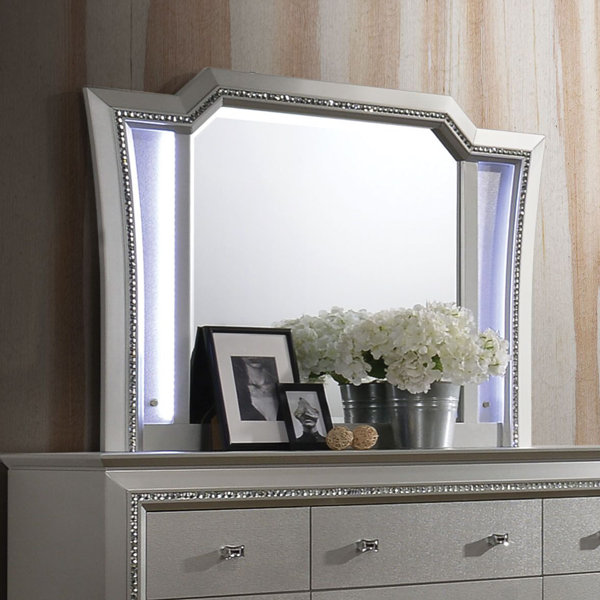 Rosdorf Park Lundt Arch LED Wood Dresser Mirror | Wayfair