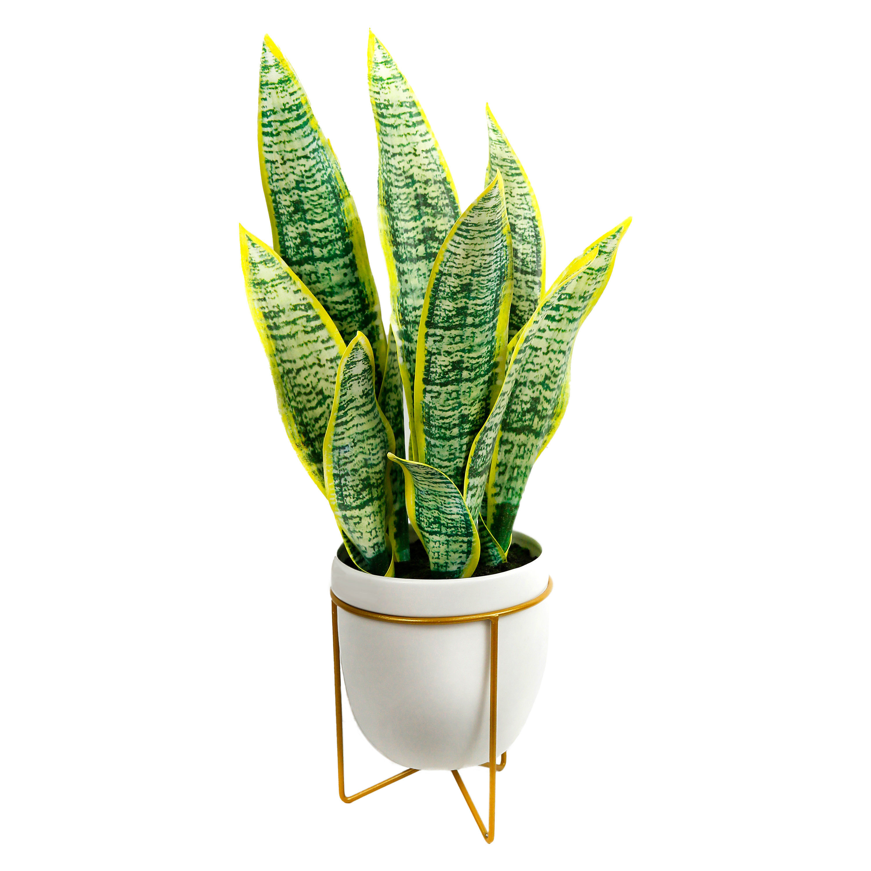 Primrue 24'' Faux Snake Plant Plant in Ceramic Pot Wayfair