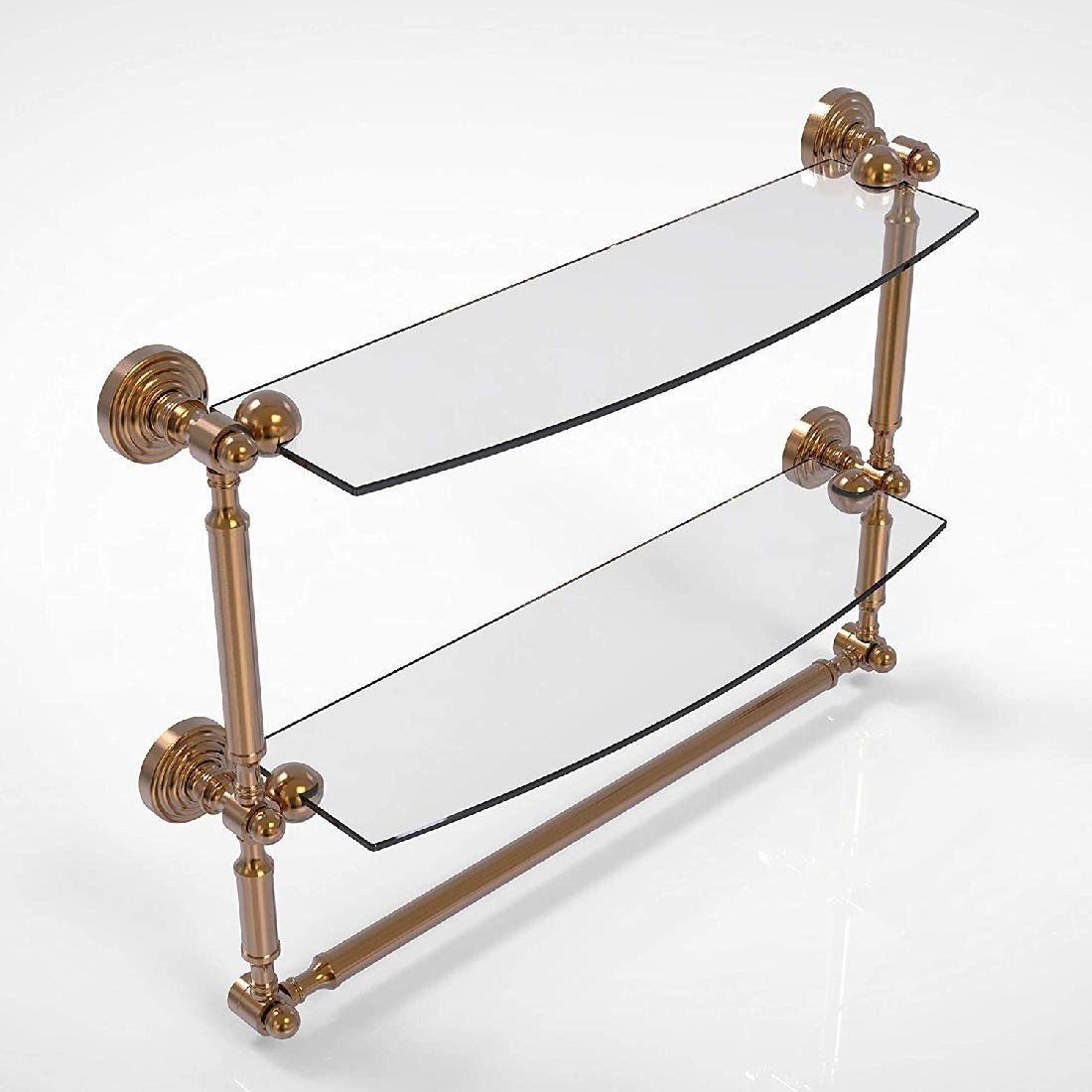 Rosdorf Park BrassPlace Collection 18 Inch Two Tiered Integrated Towel Bar Glass Shelf 2 Wayfair