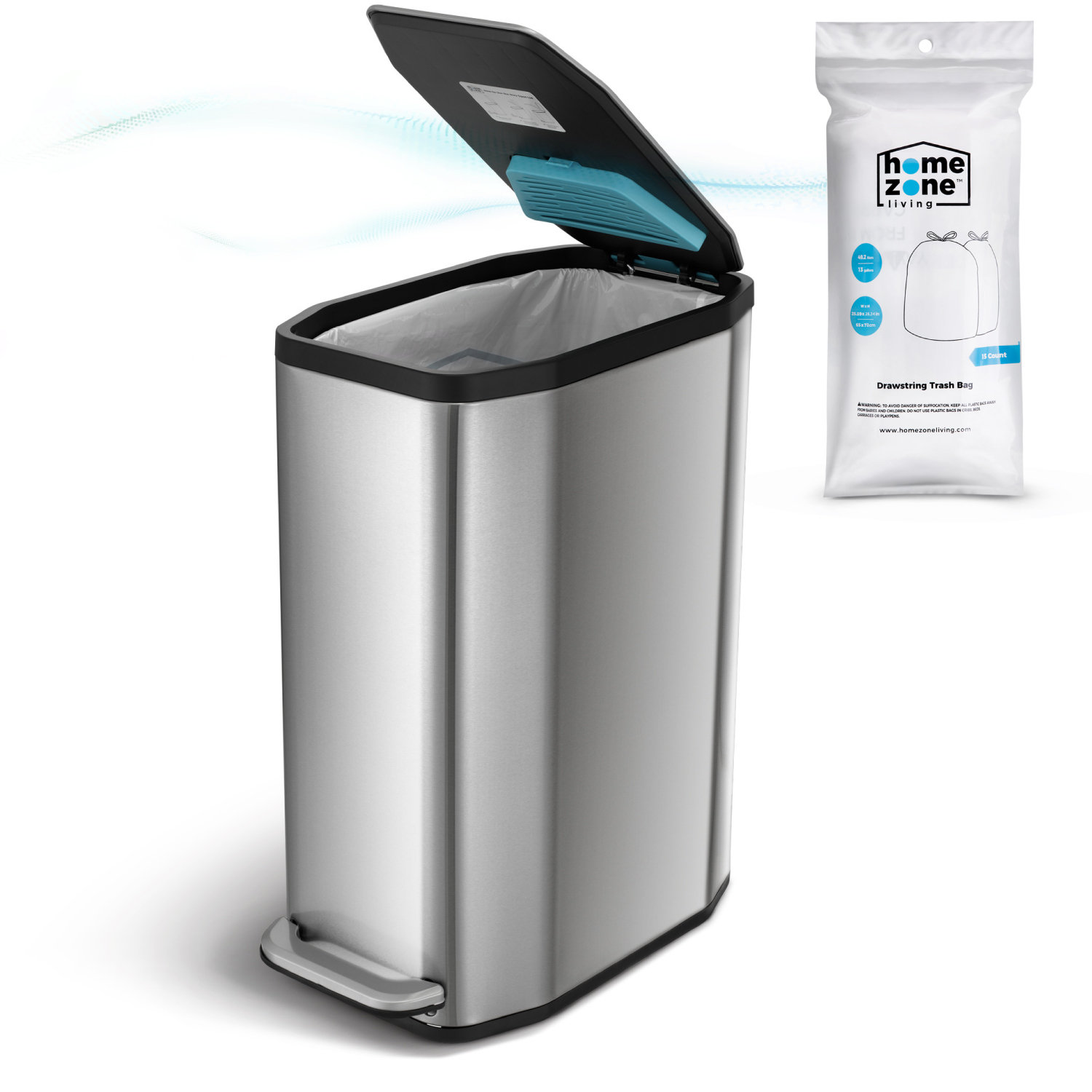 Vibrant Stainless Steel 13 Gallon Garbage Can Photo for Mobile Vibrant Stainless Steel 13 Gallon Garbage Can Photo for Mobile