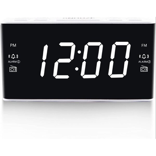 Simple Operation&12/24Hour Digital Alarm Clock NEW UPGRADED 6.3 Large LED Display Digital Alarm Clock with Big Number,6 Level Adjustable Brightness Dimmer and Snooze Desk Bedroom Bedside Clocks 