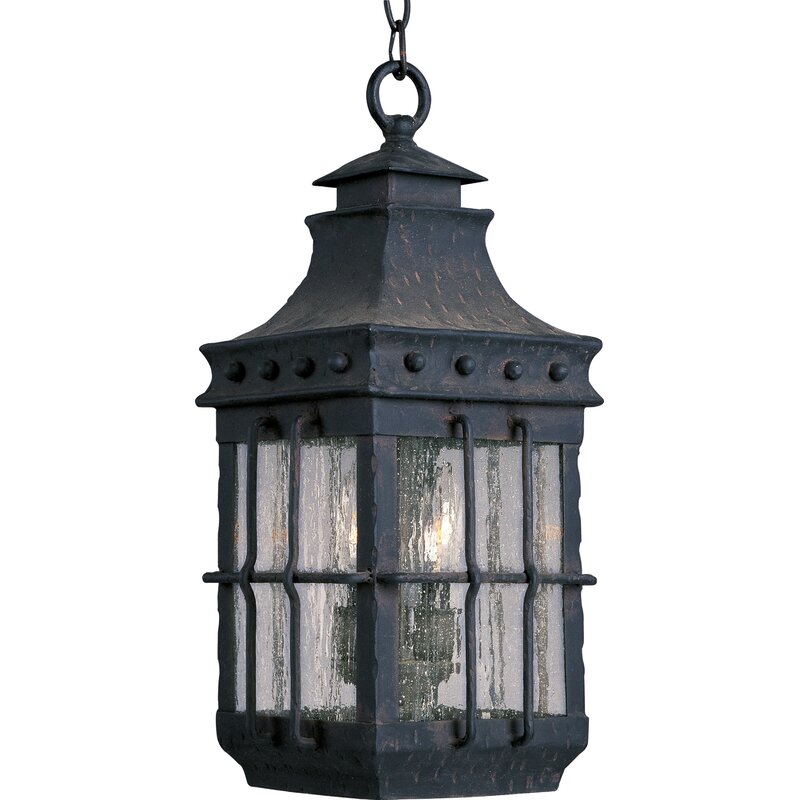 Von Country Forge 3 -Bulb 18.5'' H Mains Only Outdoor Hanging Lantern Foundstone