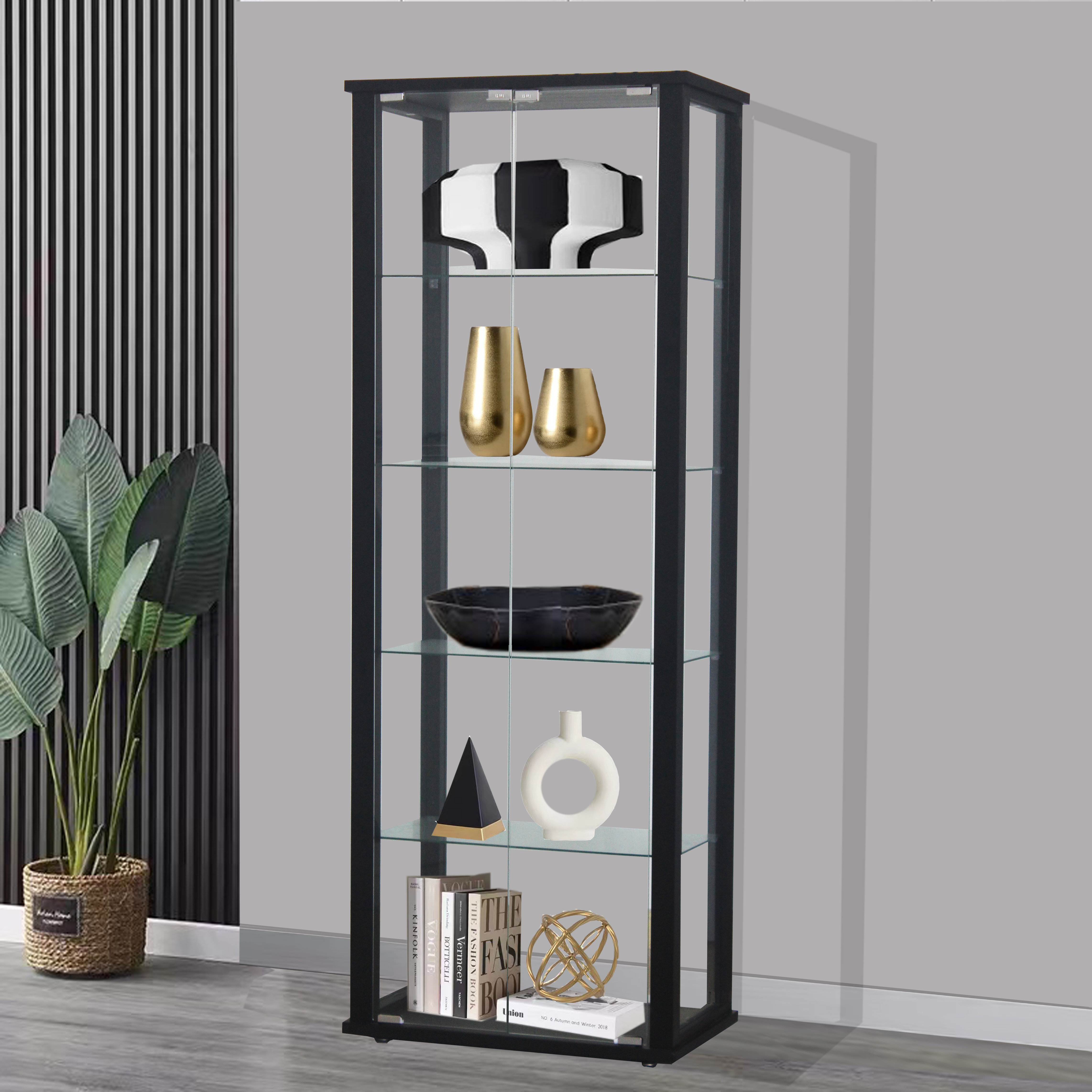 Ebern Designs Annzley Floor Standing Curio & Reviews Wayfair