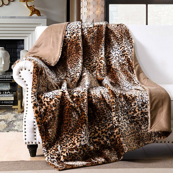LEOPARD EXOTIC PLUSH BLANKET VERY VERY HEAVY WARM AND SOFTY KING SIZE 8.2 KG 