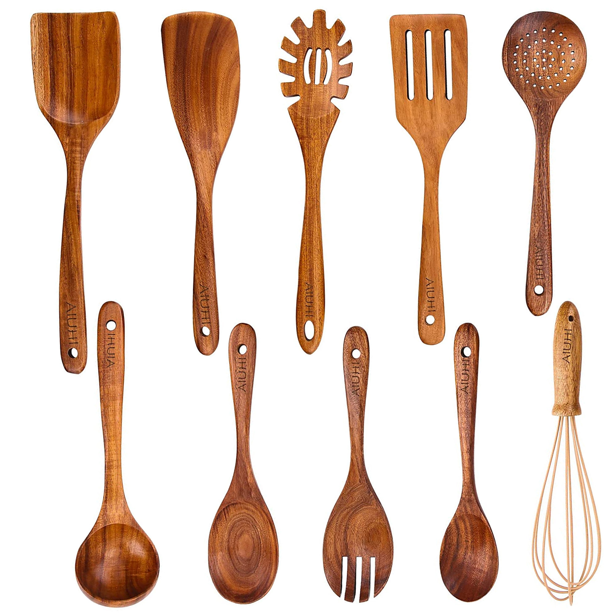 AIRPJ 10 Piece Wood Cooking Spoon Set Wayfair