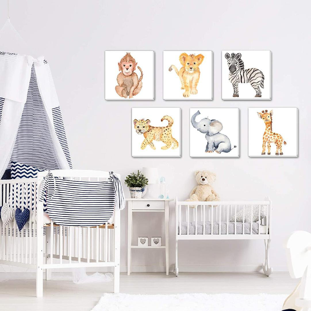 Dovecove Africa Jungle Animals Print On Canvas Wall Art Africa Jungle Animals 6 Piece Wrapped