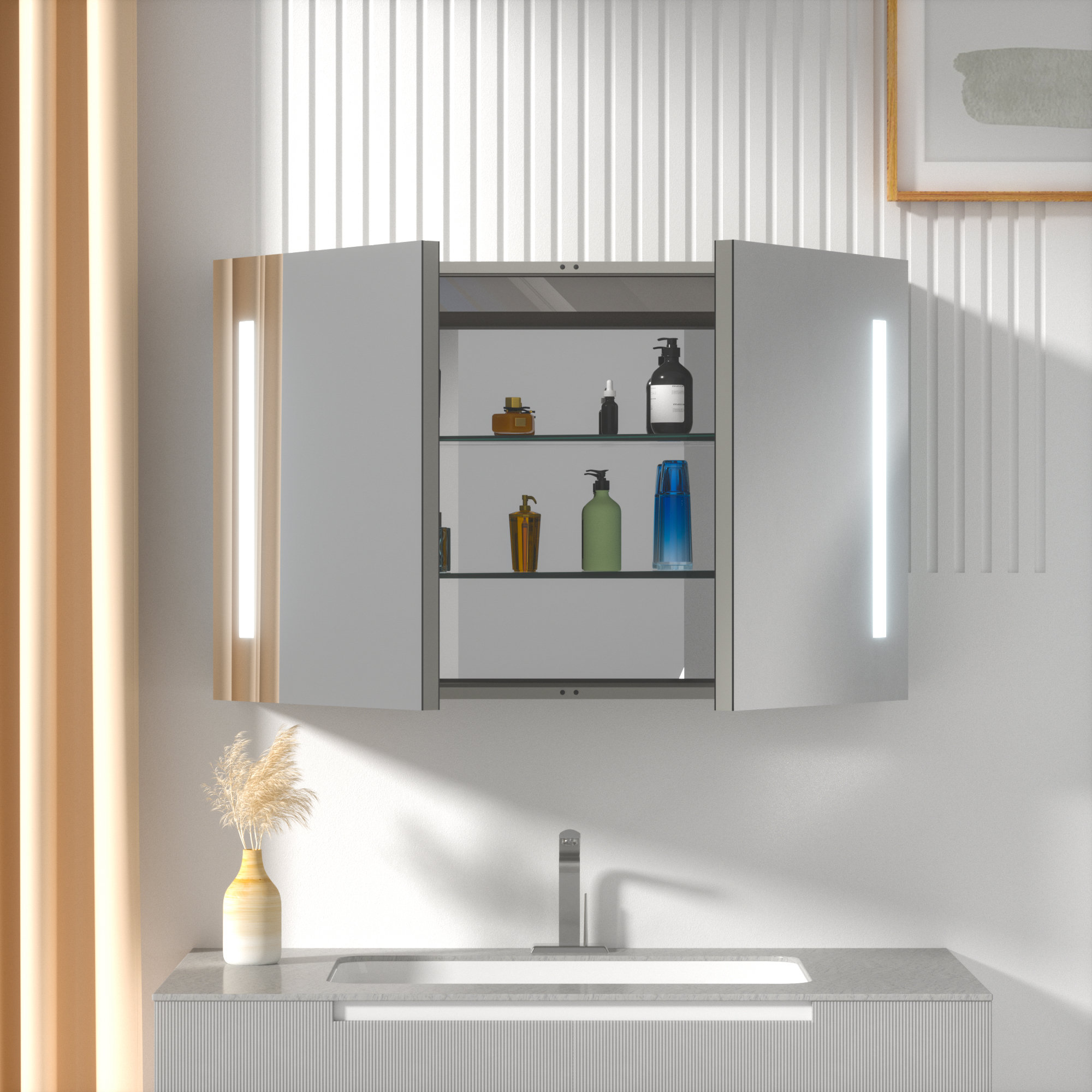 Orren Ellis Muneef Surface Mount Frameless 2 Door Medicine with