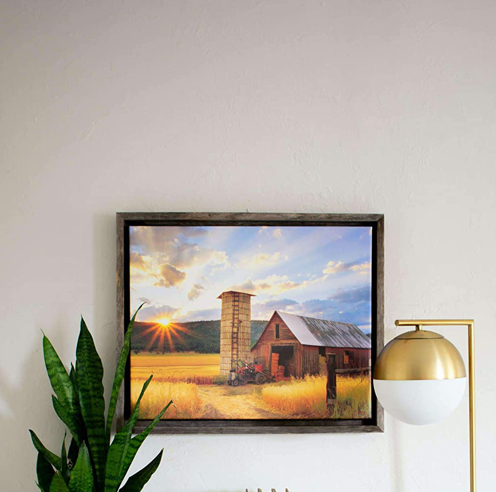 August Grove® Rustic Barnwood Canvas Frame For Oil Paintings & Wall