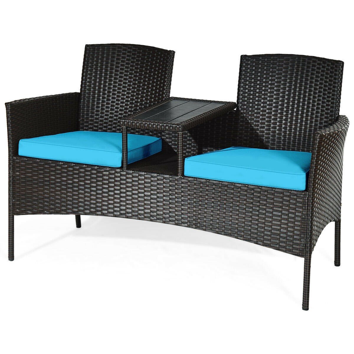 rattan tete a tete loveseat