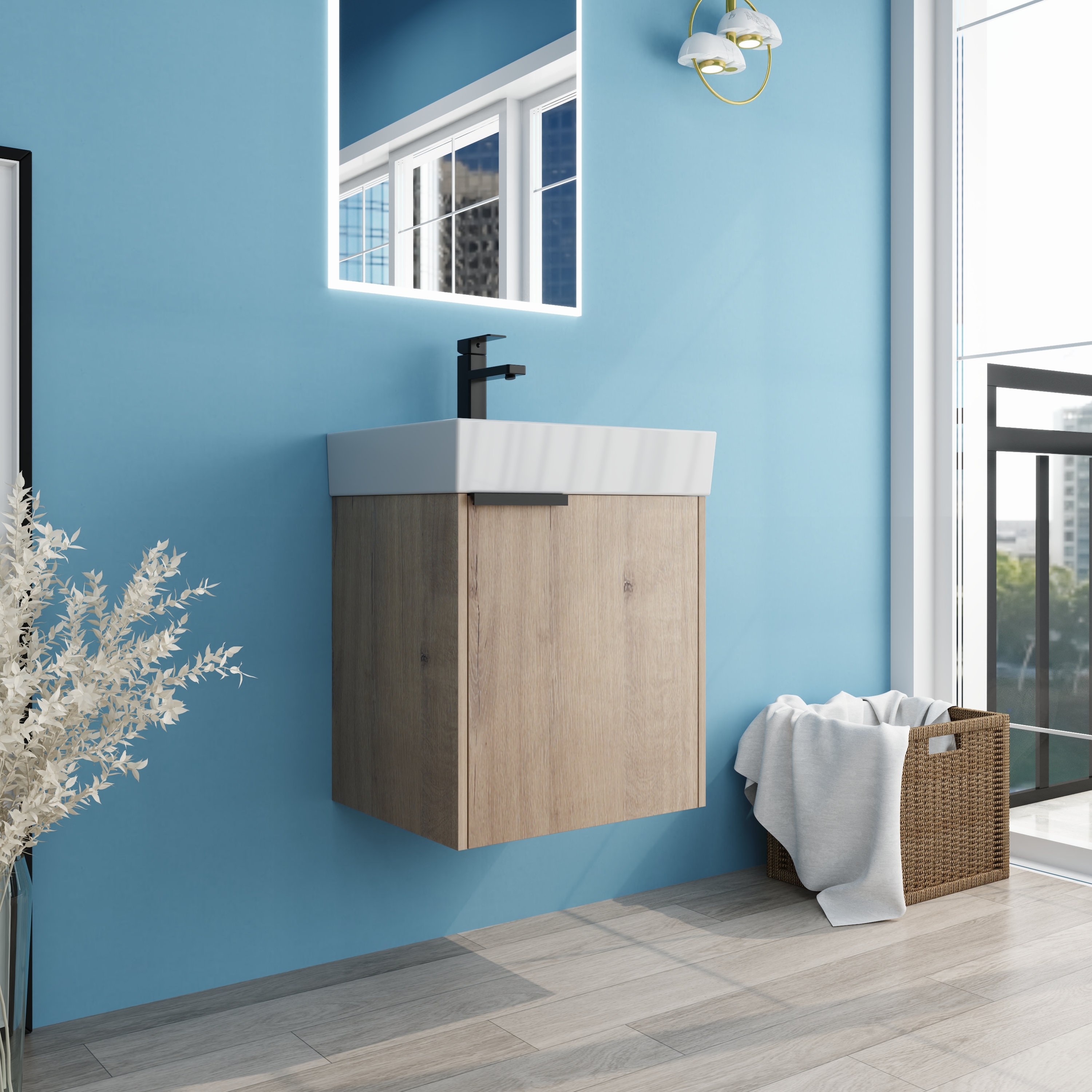 Ebern Designs Catinia 19.1'' Wall Mounted Single Bathroom Vanity with