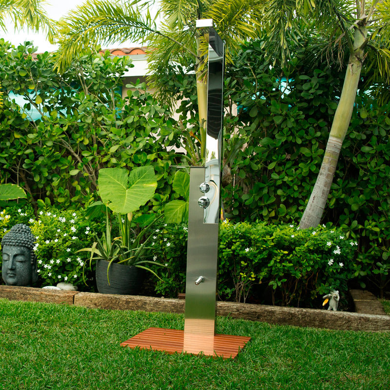 DAX 82.68" H Temperature Controlled Steel Freestanding Outdoor Shower