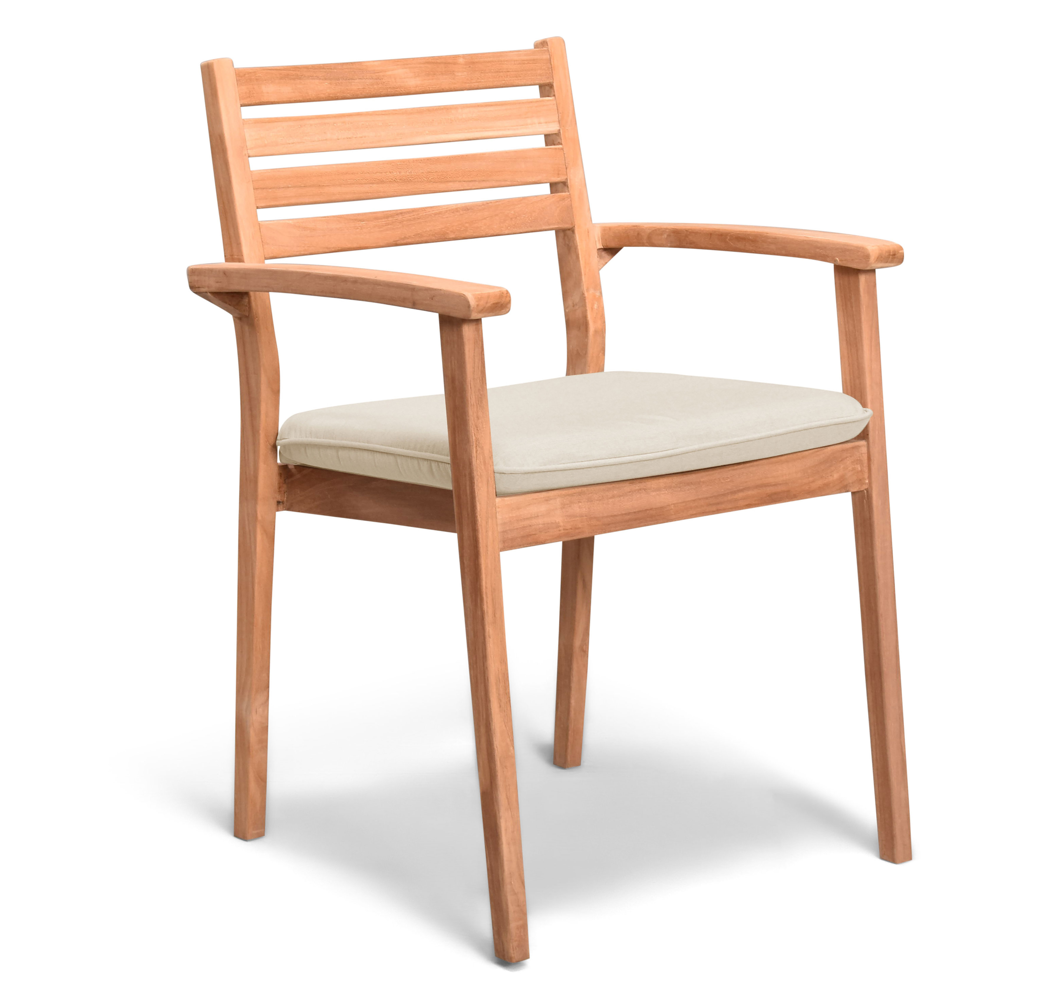 Birch Lane™ Auburn Stacking Teak Patio Dining Chair with Cushion Wayfair