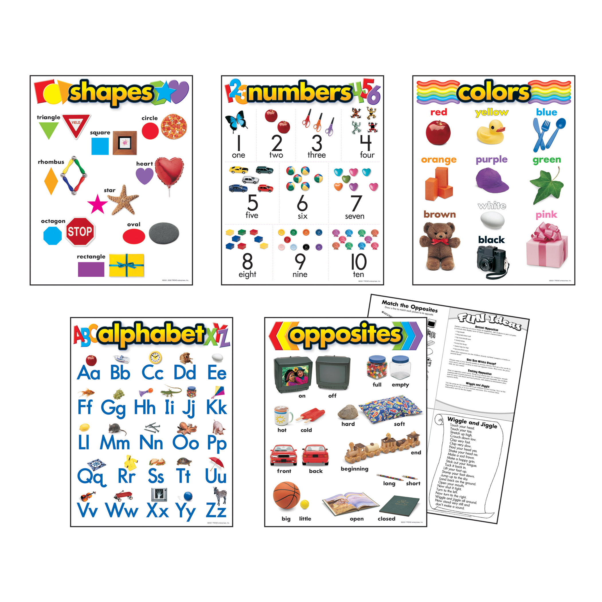 Trend Enterprises Trend Kindergarten Basic Skills Learning Charts Combo  Pack | Wayfair