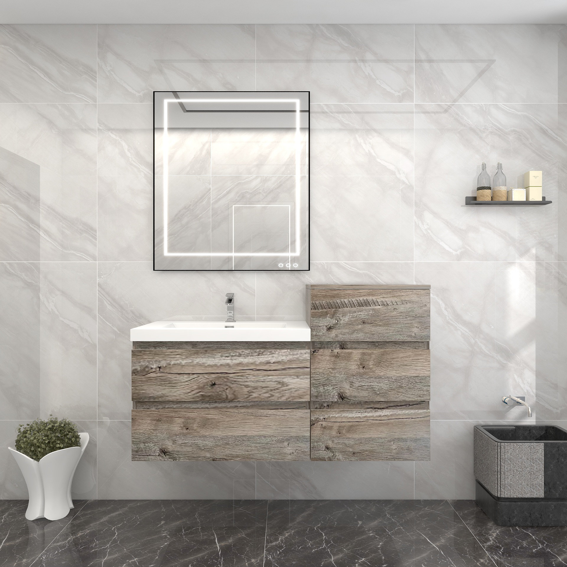 Morenobath Moreno Bailey 43" WallMounted Single Bathroom Vanity Set