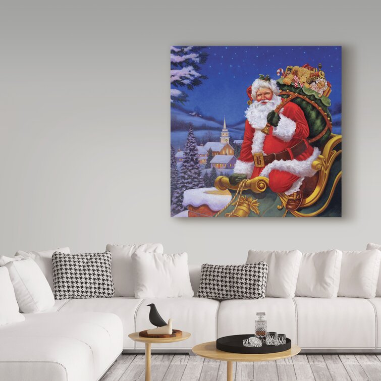 The Holiday Aisle® Roof Top Santa by Christopher Nick - Print on Canvas ...