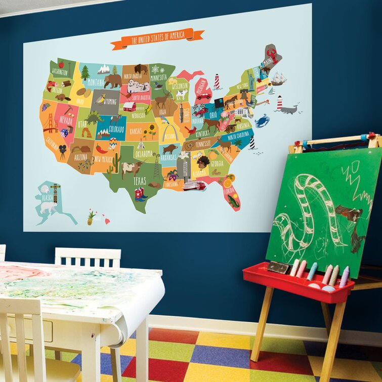 consultant notification chocolate SimpleShapes USA Map Poster Wall Decal | Wayfair