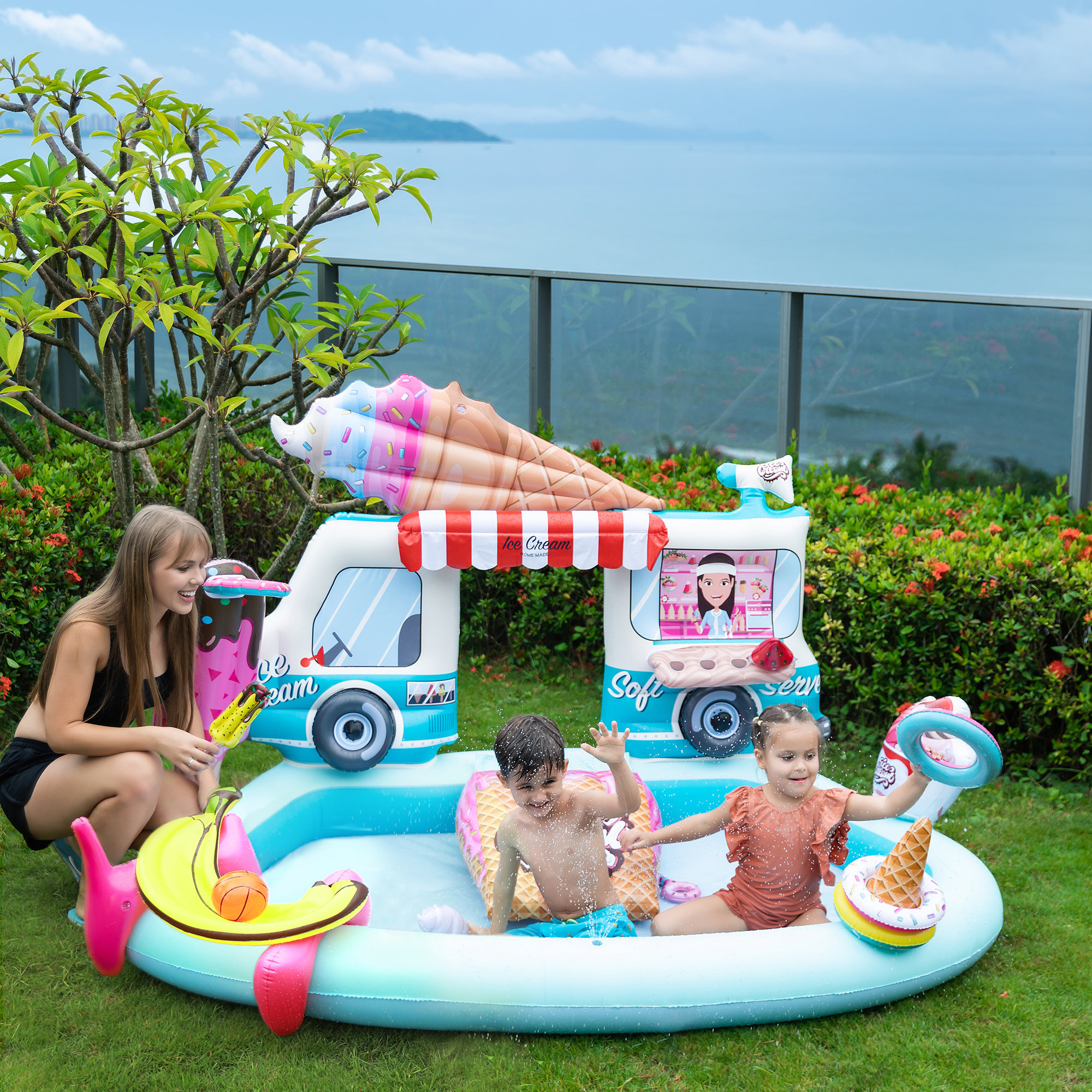 inflatable spray pool