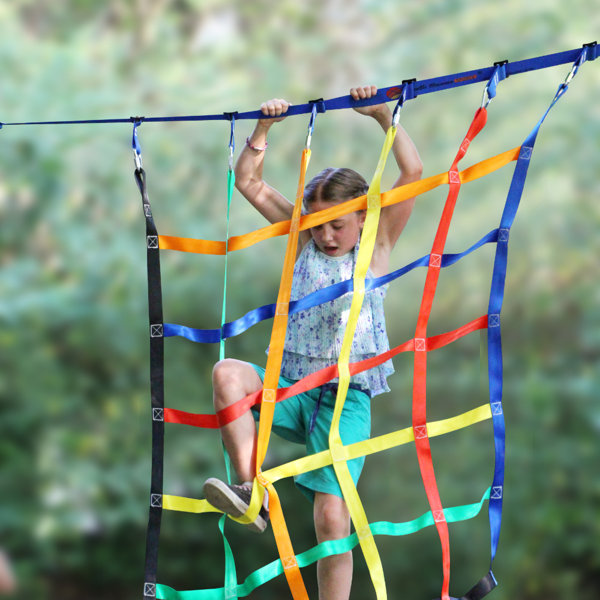 Ninja Warrior Style Obstacle Courses Outdoor Backyard Play Sets & Playground Equipment for Ninja Line Swing Set Jungle Gyms letsgood Colorful Climbing Cargo Net 