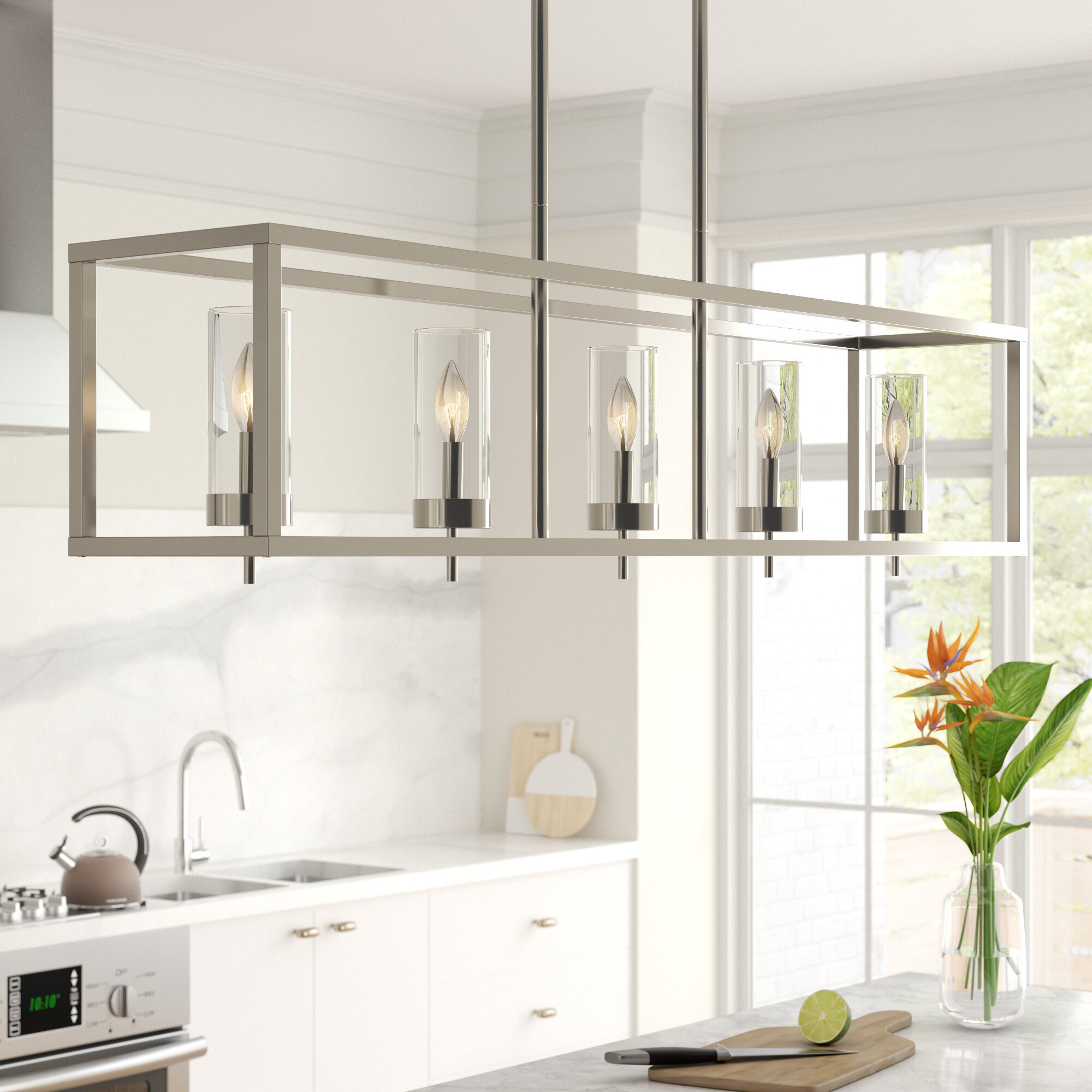 Ebern Designs Aljosha 5 Light Kitchen Island Square / Rectangle