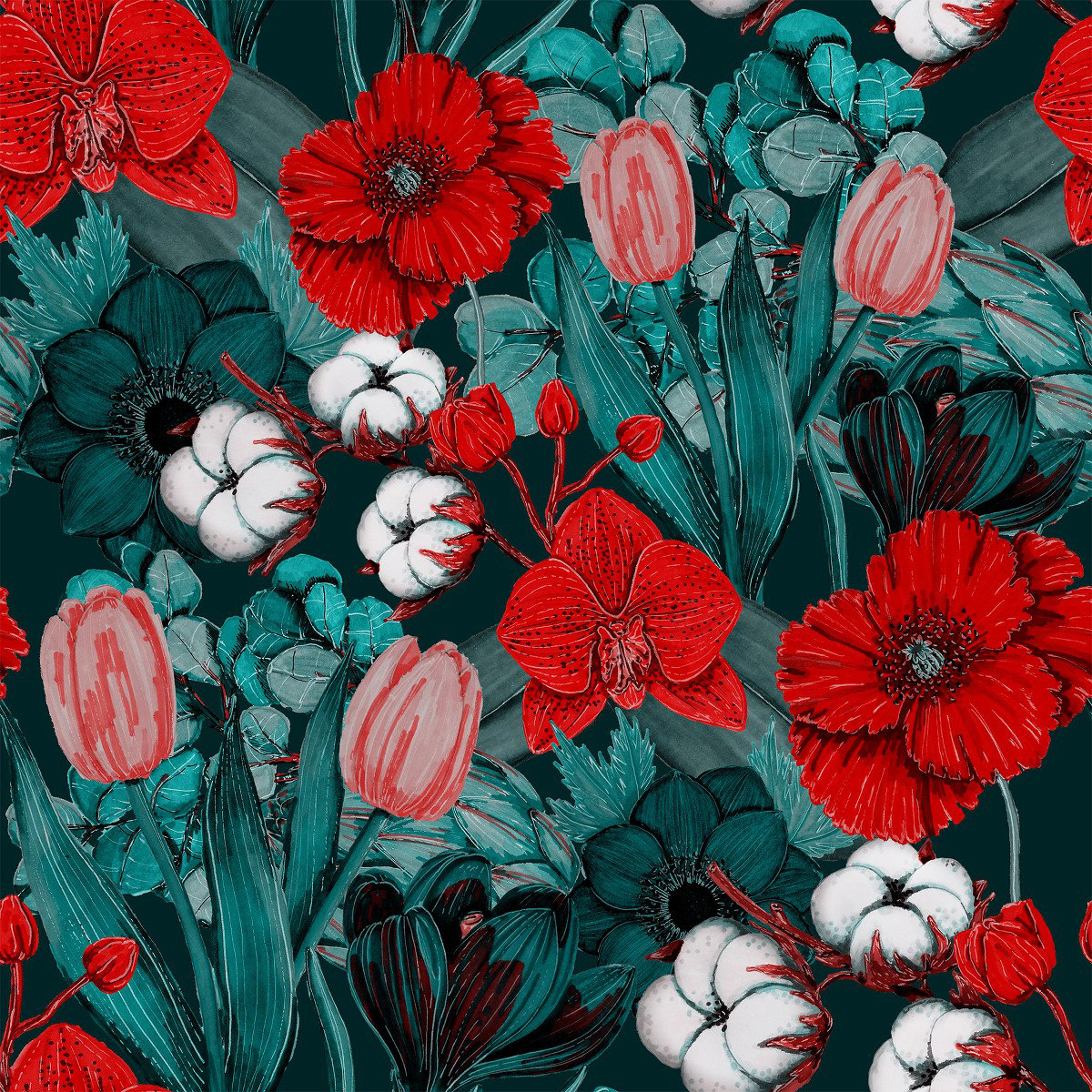 Red Barrel Studio® Red Poppies Wallpaper Peel & Stick Floral Wallpaper