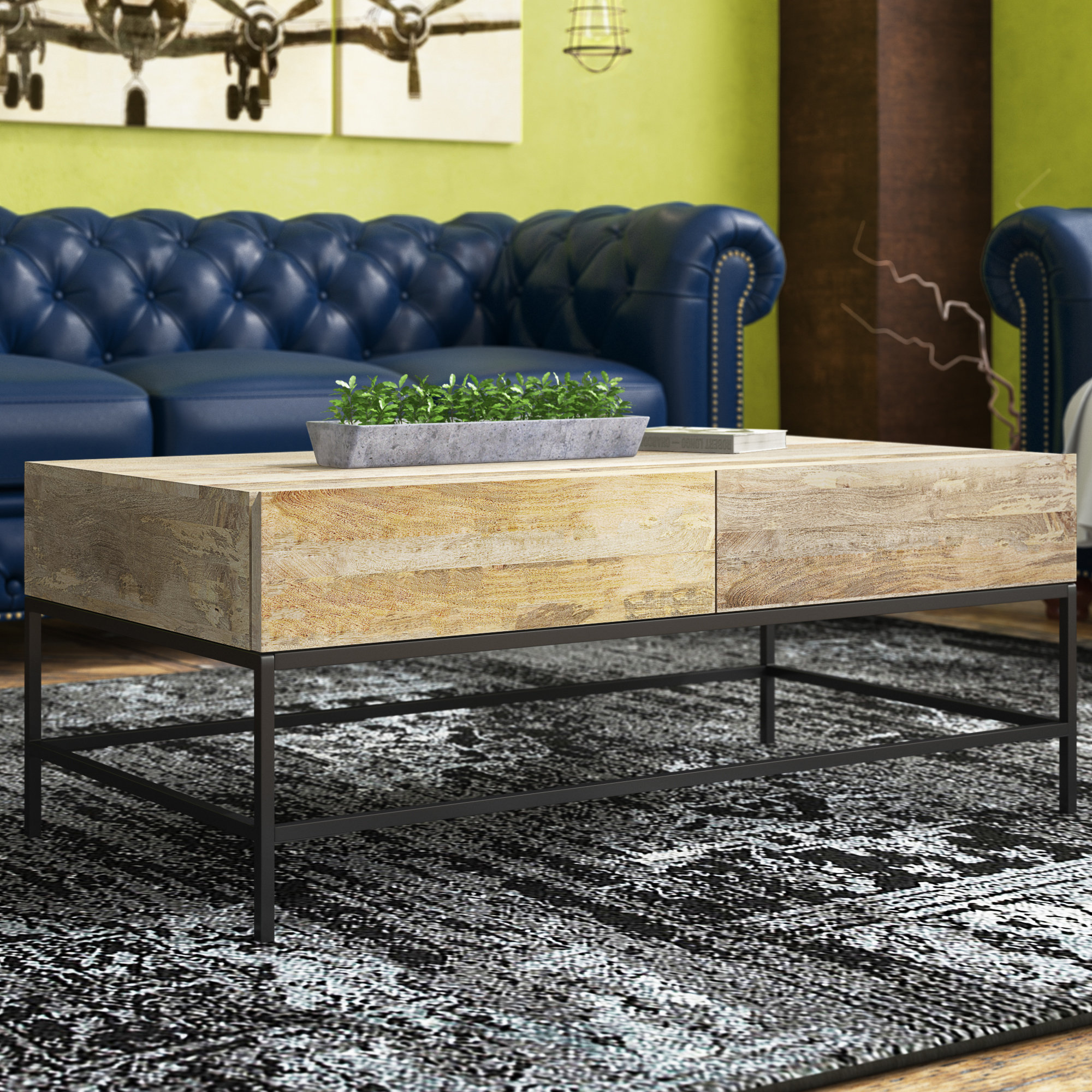 Steelside™ Alonnah 4 Legs Coffee Table with Storage & Reviews Wayfair