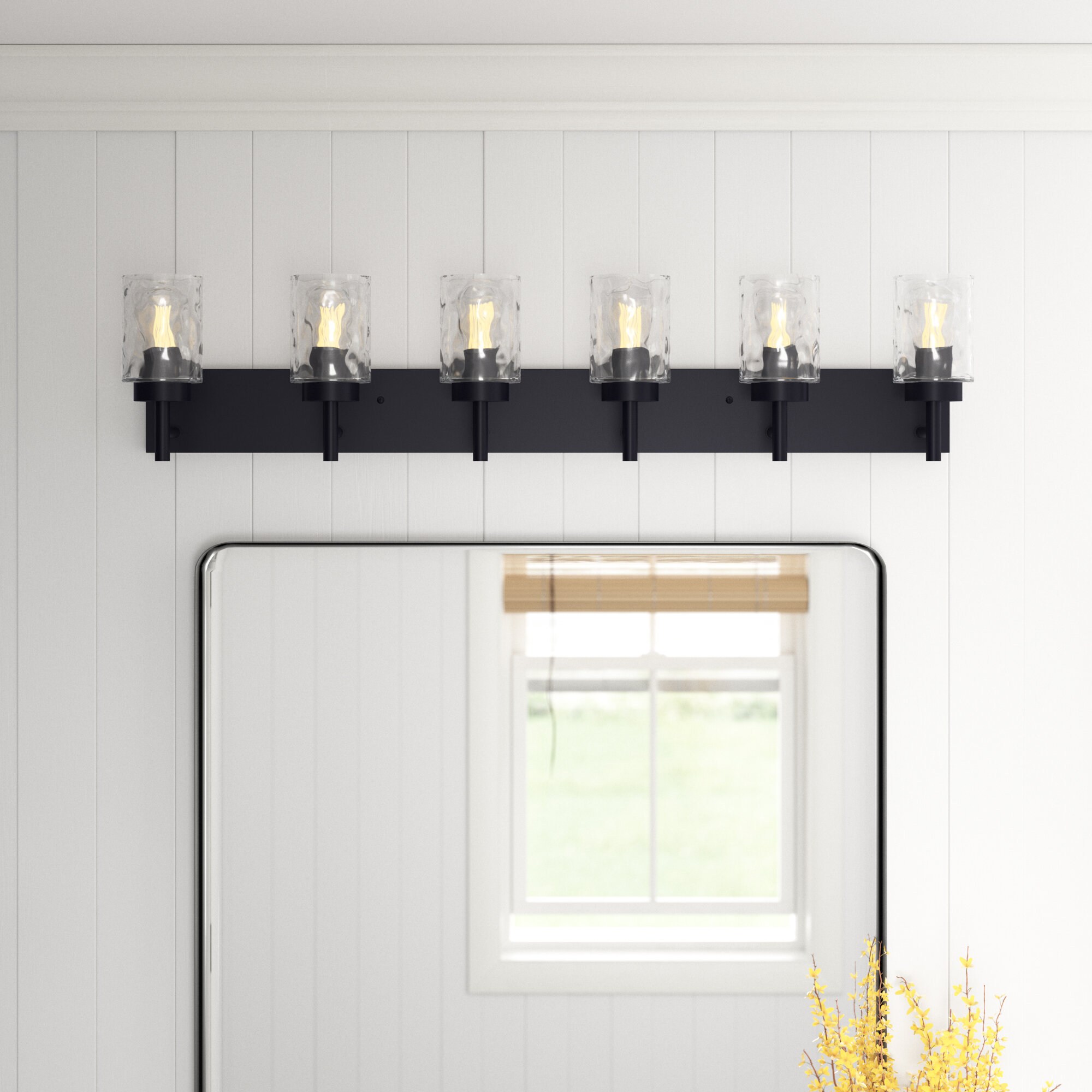 6 light vanity light black