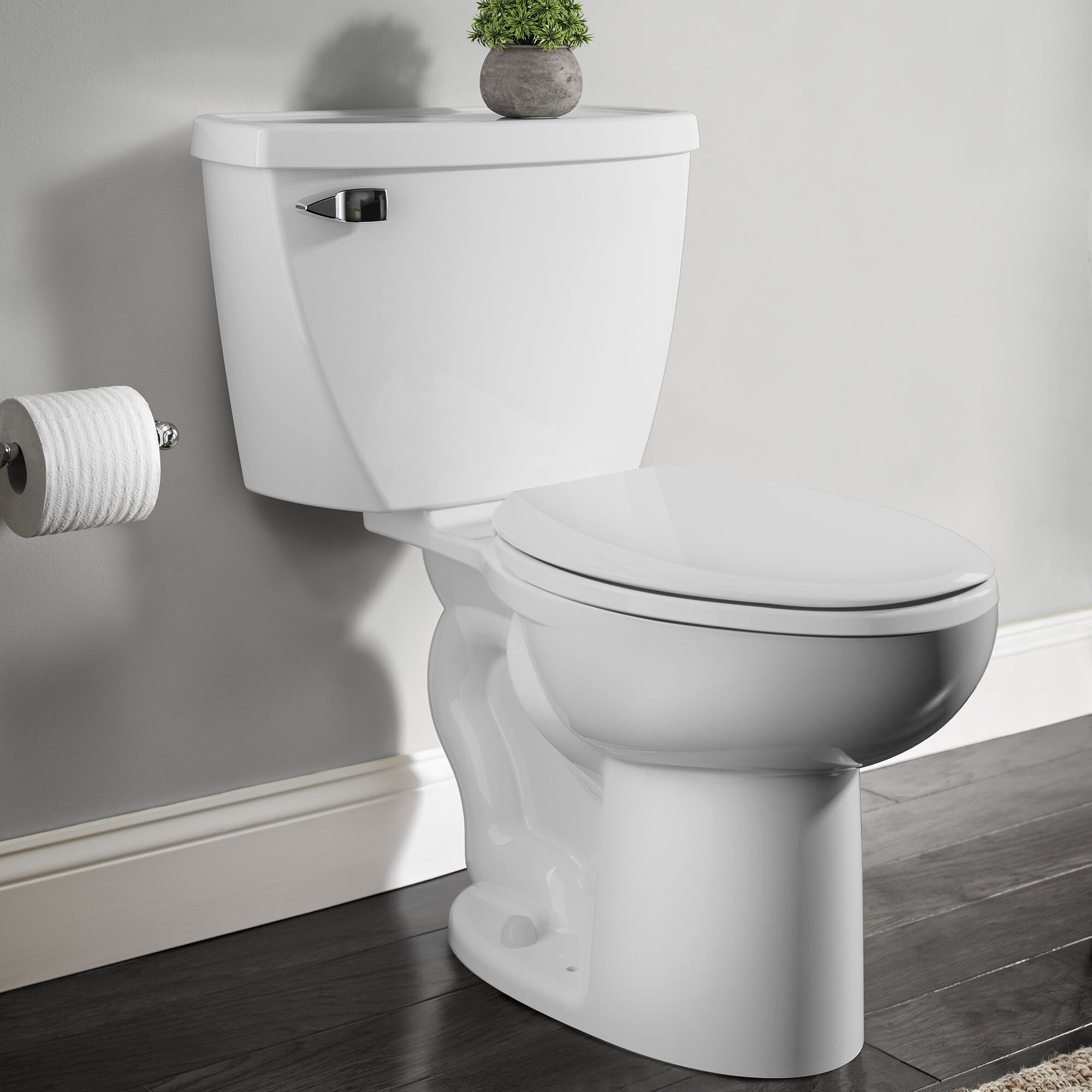 White American Standard 2462.100.020 Cadet Flowise Pressure Assisted Elongated Two-Piece Toilet with EverClean 