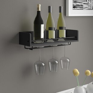 Wall Mount Custom Design Iron Wine Bottle Holder Rack by Rustic State for All Adult Beverages or Liquor Set of 5 Black 10 