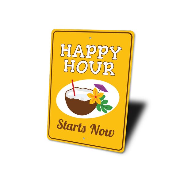 It's 5 o'clock Somewhere Metal Bar Sign Happy Hour 8"x12" ADD YOUR NAME YOUR BAR 