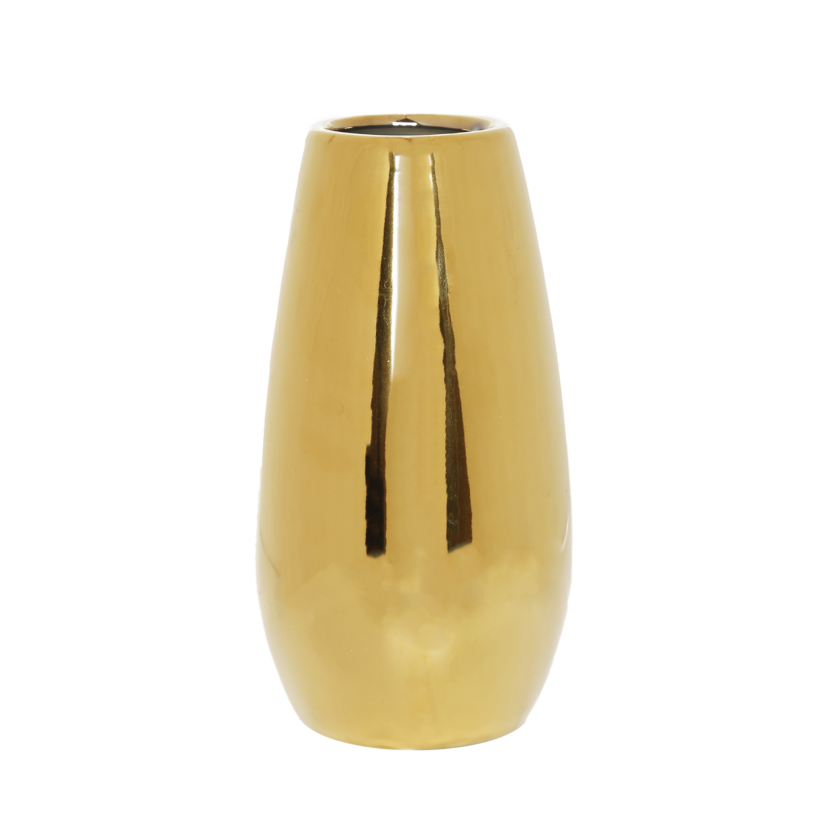 Everly Quinn Gold/Black 7'' Ceramic Table Vase Wayfair