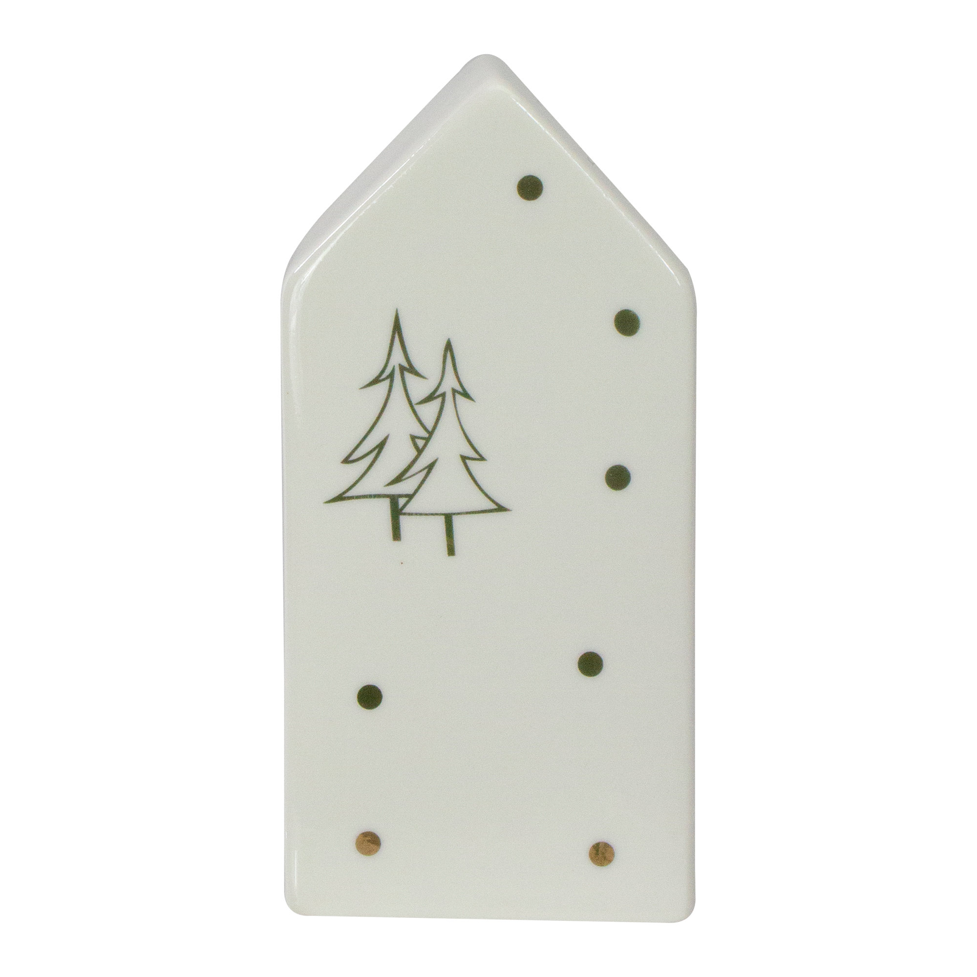 Northlight 5" White and Gold Ceramic House Christmas Tabletop
