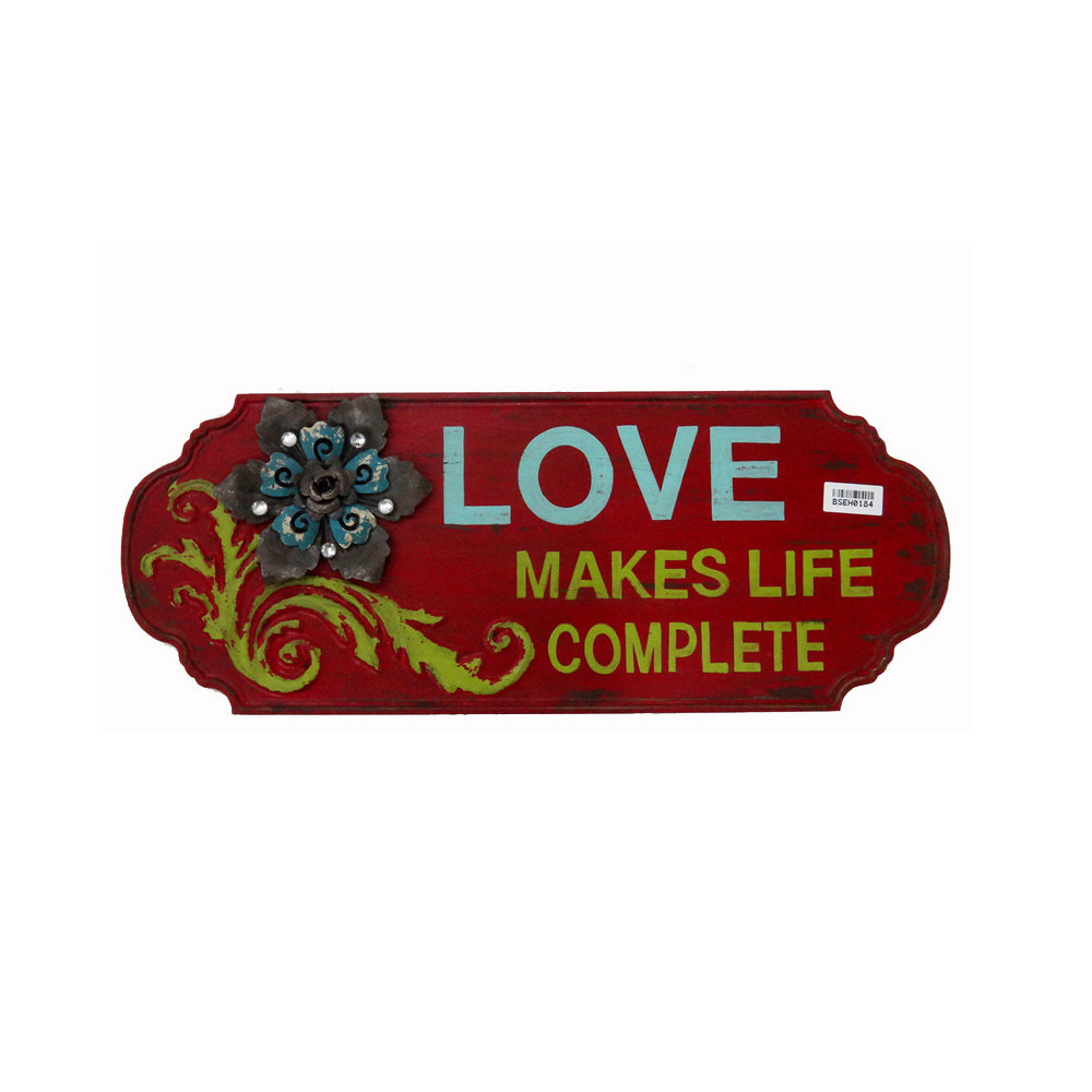 August Grove® Love Wood Plaque Wall Décor Wayfair