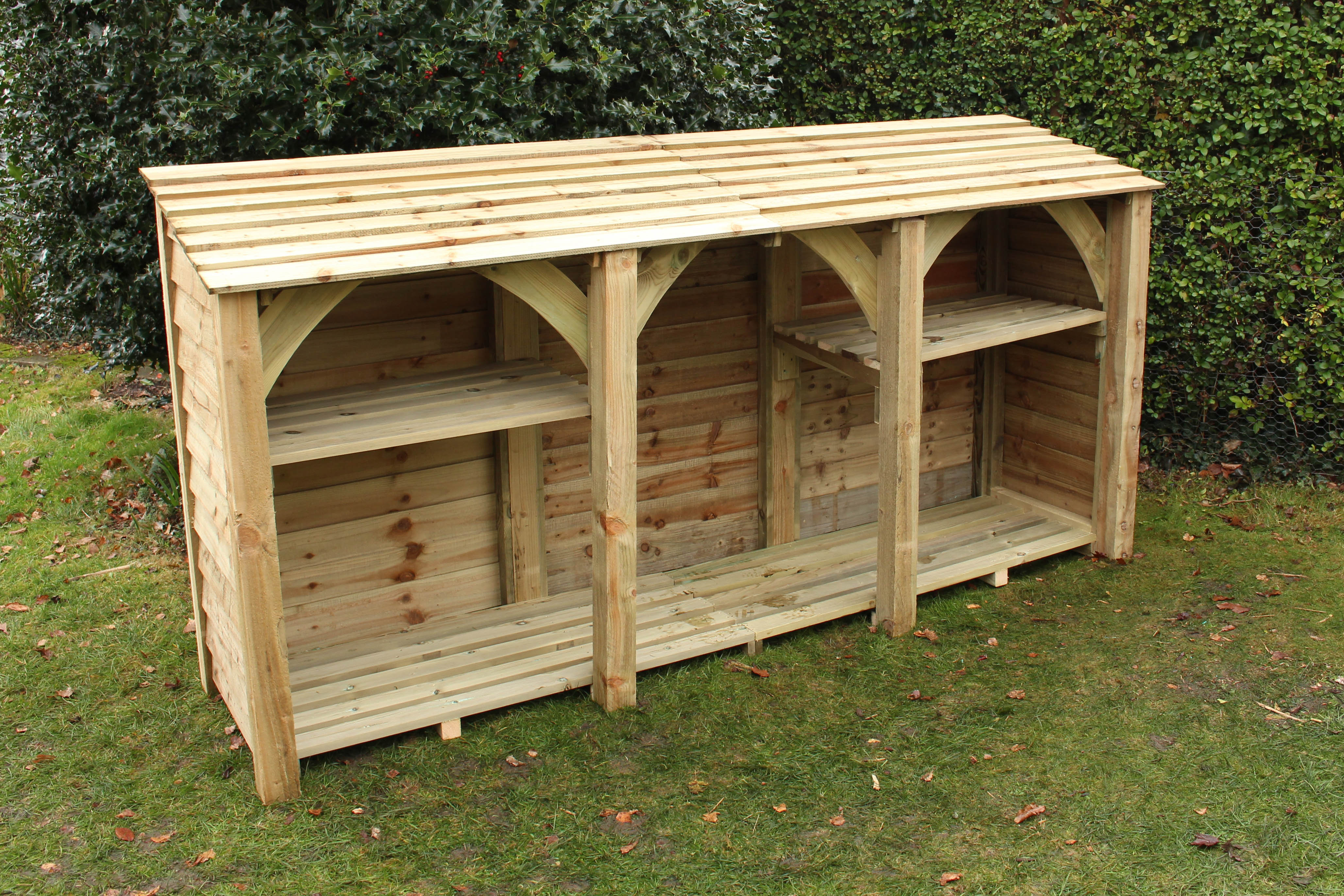 Dakota Fields Aamer 260Cm W x 69Cm D Solid Wood Log Store Wayfair.co.uk