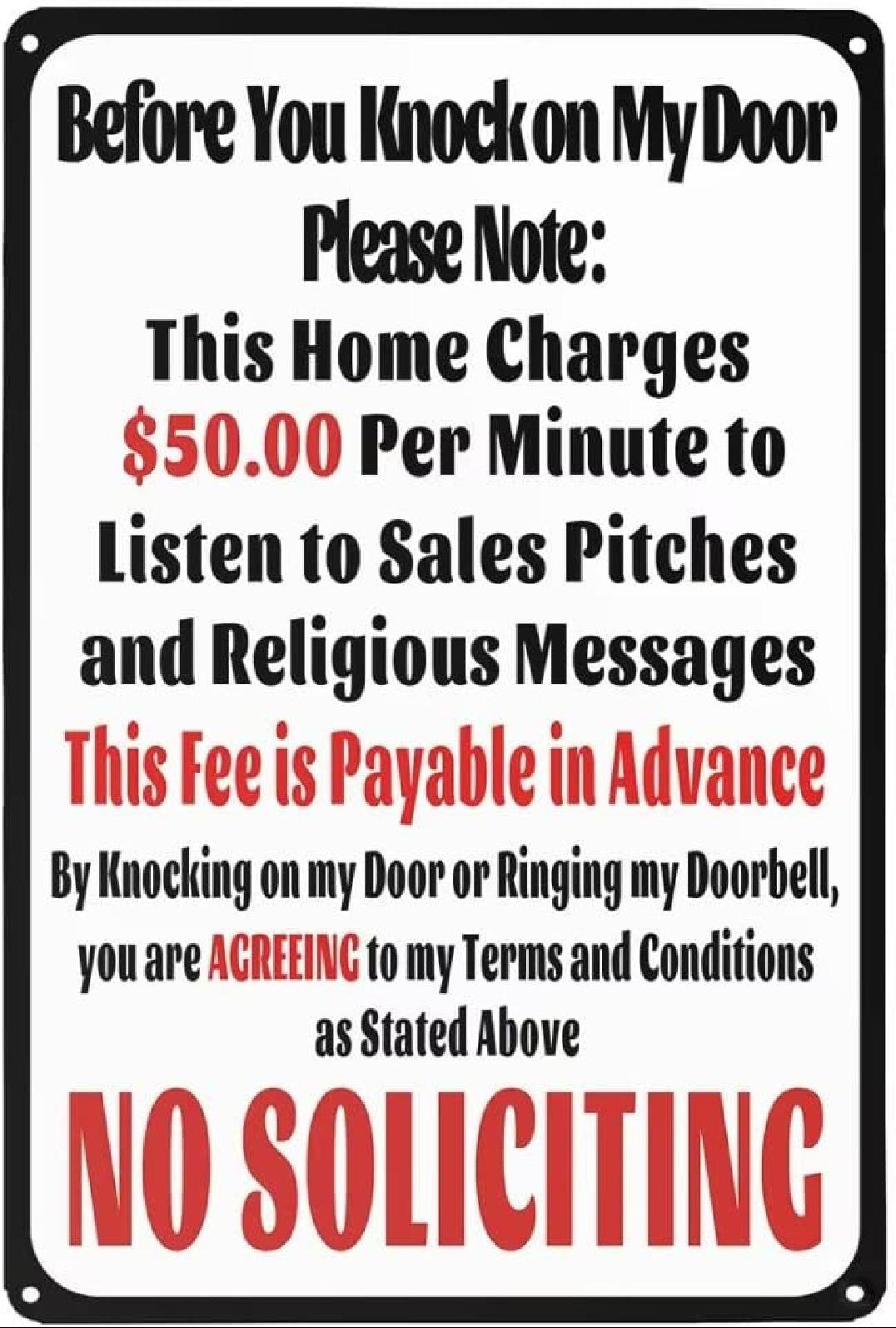 Ebern Designs Funny No Soliciting, Before You Knock on My Door Wall Sign |  Wayfair