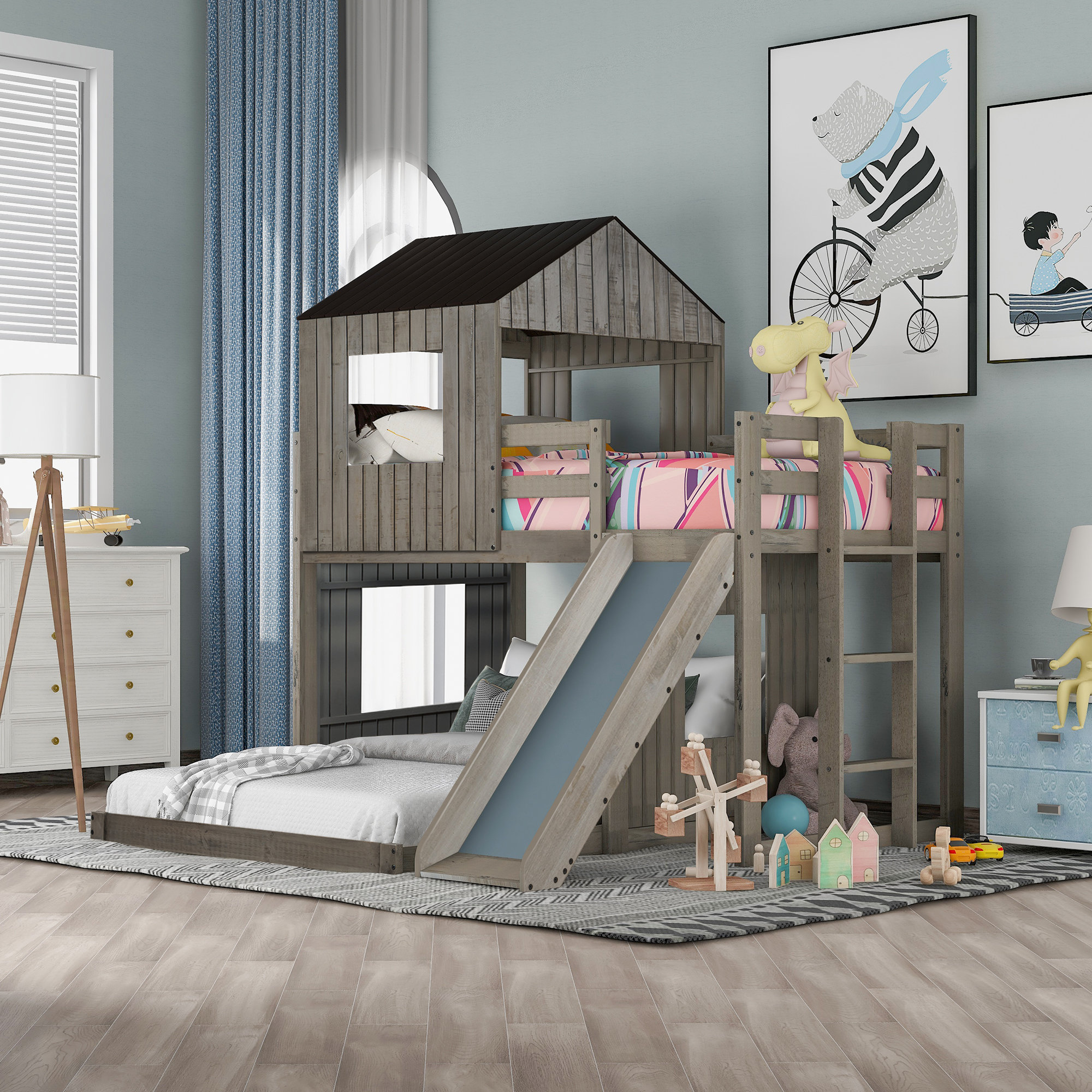 Harper Orchard Twin Over Full LShaped Bunk Beds by Harper Orchard
