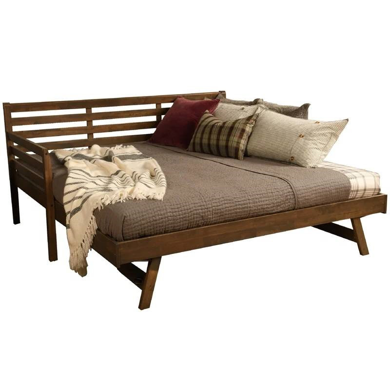 Corrigan Studio® Mission Style Daybed With PullOut PopUp Trundle Bed
