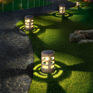 2 Pack 10 LED Waterproof Garden Stone Lights Outdoor L Solar Powered Rock Light 