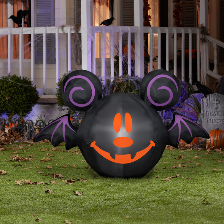 Ghost Mickey Mouse As Jack-O-Lantern Bat Inflatable